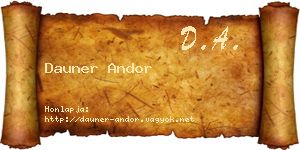 Dauner Andor névjegykártya